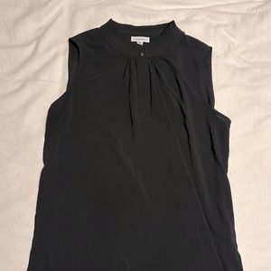 Black sleeveless ruffled collar blouse Calvin Klein
